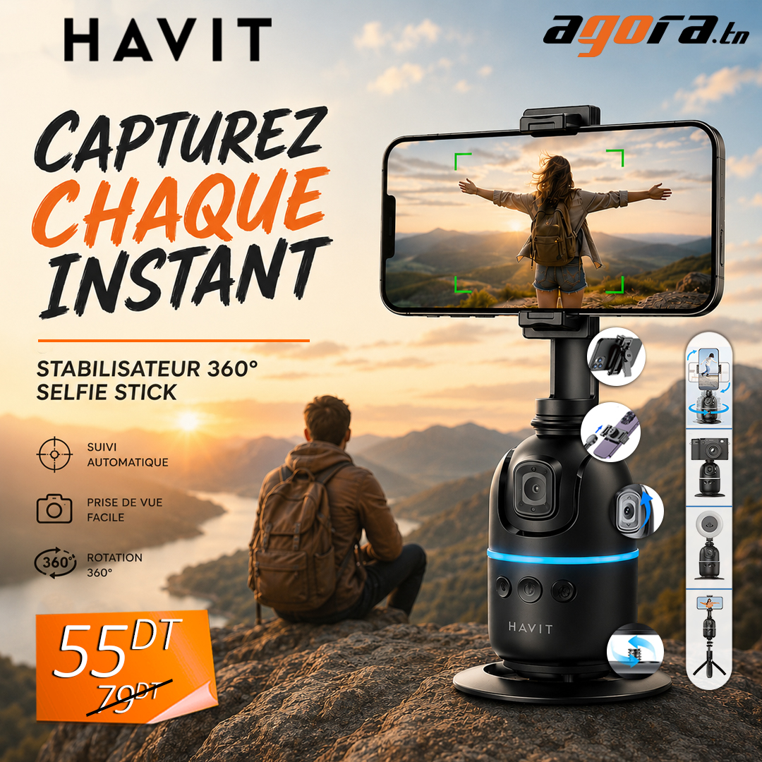 STABILISATEUR 360° SELFIE STICK HAVIT ST7609